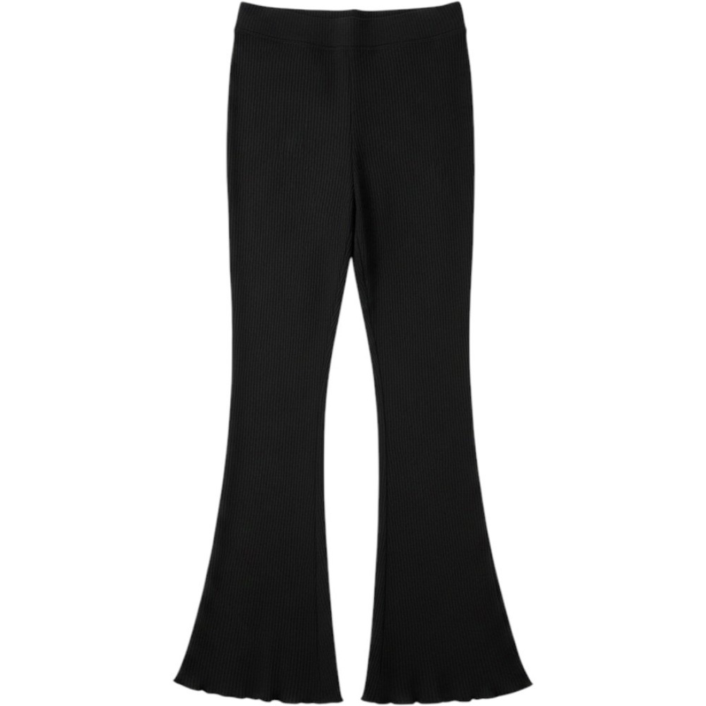 Derek Heart Girls Black Ribbed Flare Pants Bell Bottoms Size 10 Lettuce Edge